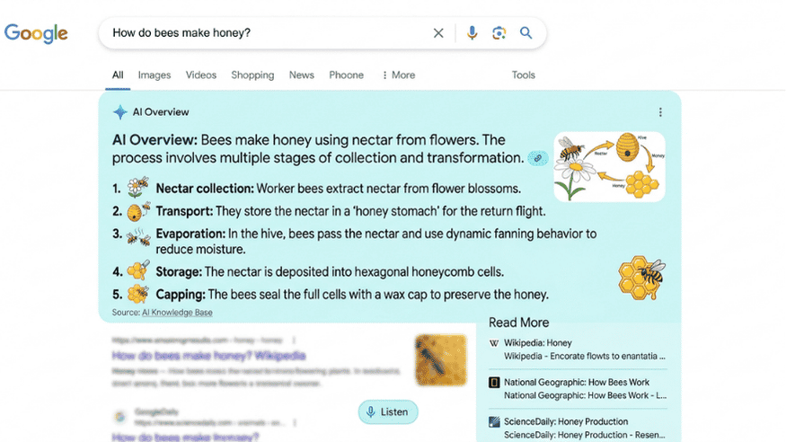 Google AI Overview works