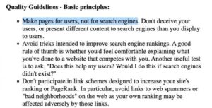 Google's basic principle in 2002
