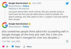 Google Search Liaison replied